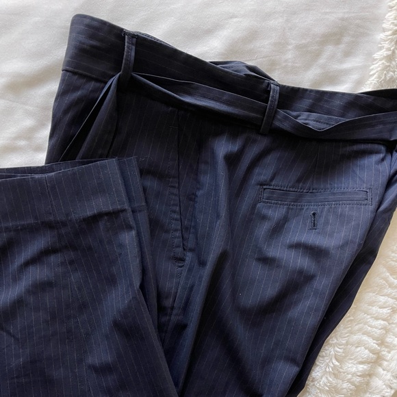 Banana Republic Navy Blue Avery Tie Stripe Pant Trousers (size 8) - Picture 10 of 16